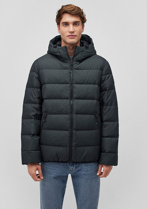 Kapusonlu Yesil Sisme Mont - Mavi фото 3