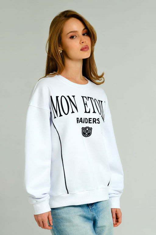 Арт. 15127 Свитшот женский оверсайз 44-50 (4 шт) Цвет:белый