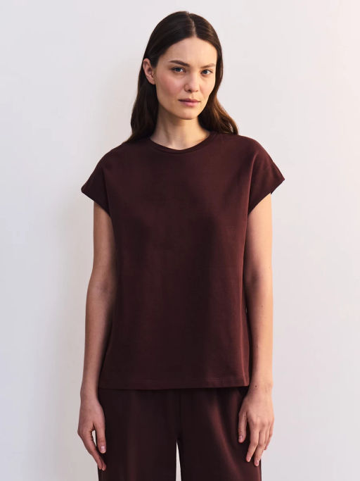 Футболка со спущенным плечом из хлопка ZR2605013412-27 / Zarina