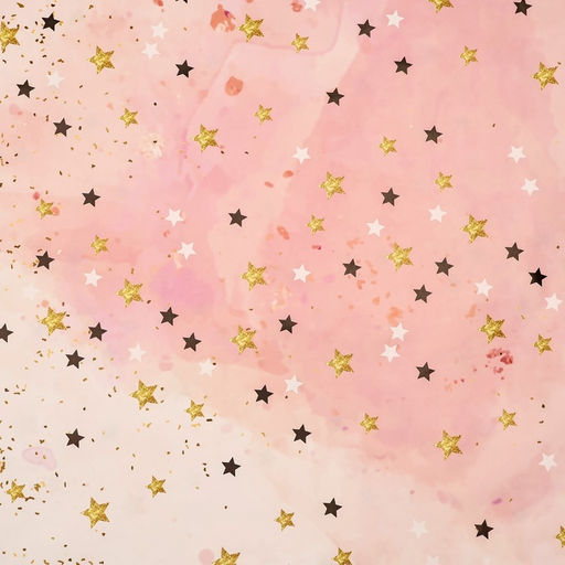 Цена за 3 шт. Бумага упаковочная глянцевая «Звезды», розовая, 70×100 см, 1 лист