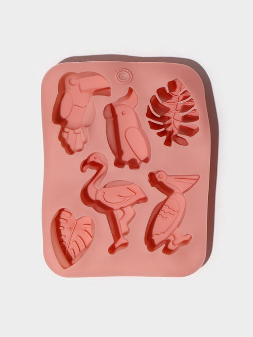 Форма для выпечки Доляна Тропики, силикон, 18?14?2.5 см, розовая  фото 5