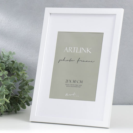 Фоторамка для фото 21×30 см Ellis, МДФ, с паспарту, белый