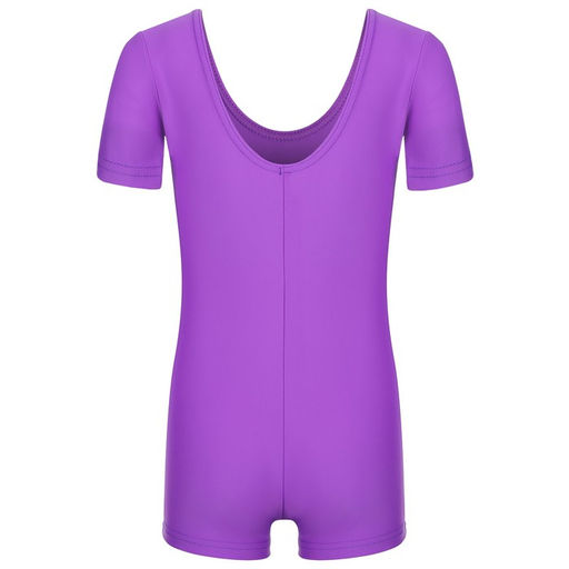 Купальник гимнастический Grace Dance, с шортами, с коротким рукавом, р. 42, цвет фиолетовый  фото 4