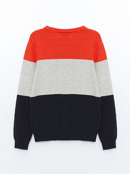 Bisiklet Yaka Dokulu Erkek ?ocuk Triko Kazak