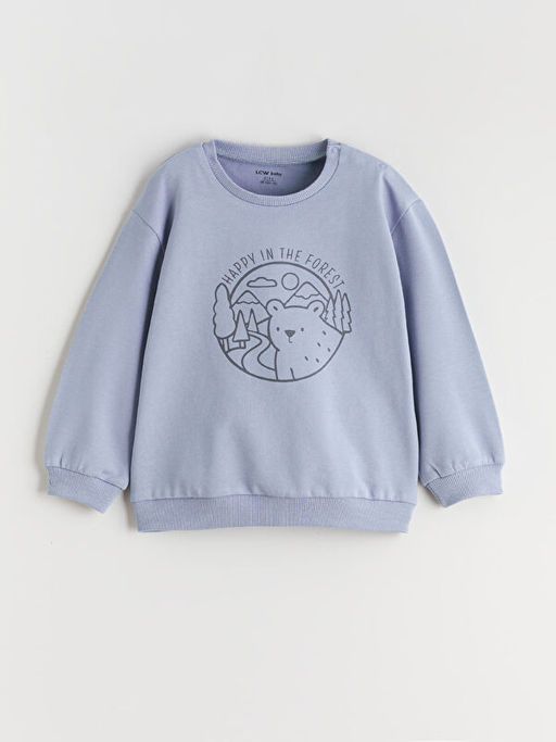 Bisiklet Yaka Erkek Bebek Sweatshirt