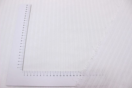 Фактурный хлопок Мережка-полоска цв.белый, ш.1.4м, хлопок-100%, 105гр/м.кв - Купава фото 2