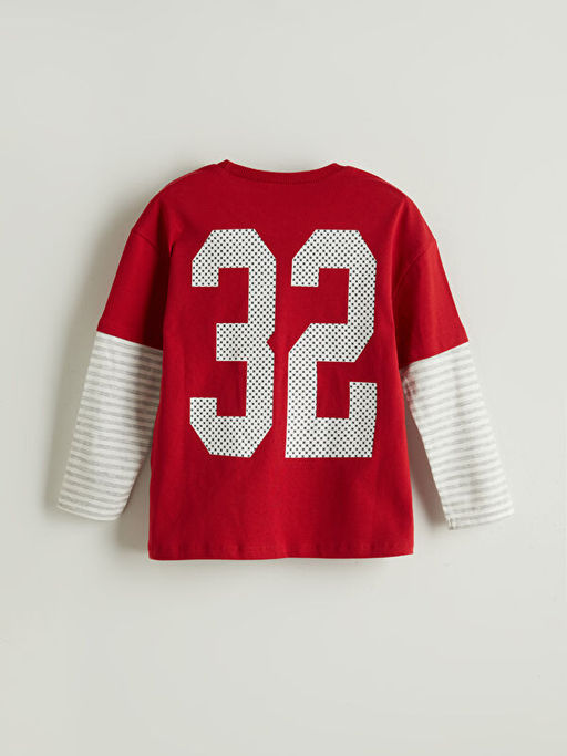 Bisiklet Yaka Yaz? Bask?l? Erkek ?ocuk Ti??rt