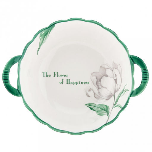 "Зе Флауэр оф Хепинис (The Flower of Happiness)" Салатник фарфоровый 1л, 23,7х19х7см, фигурный, с ручками, с деколью, отводка (Китай)