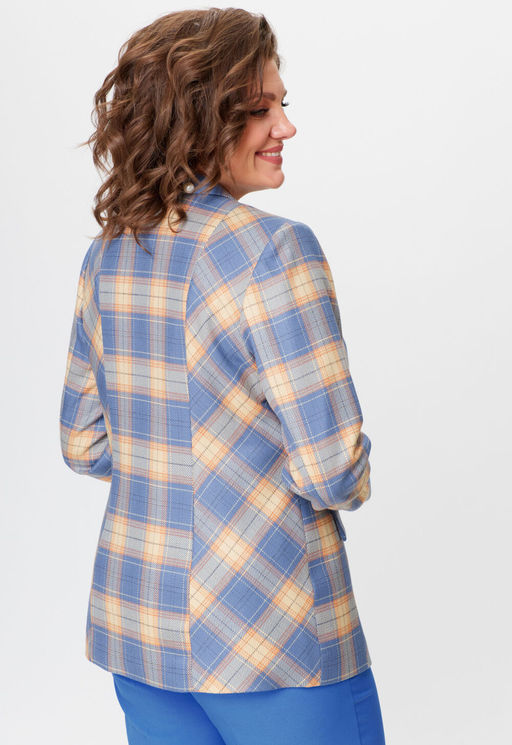 Жакет БелЭльСтиль 412 голубая клетка фото 5