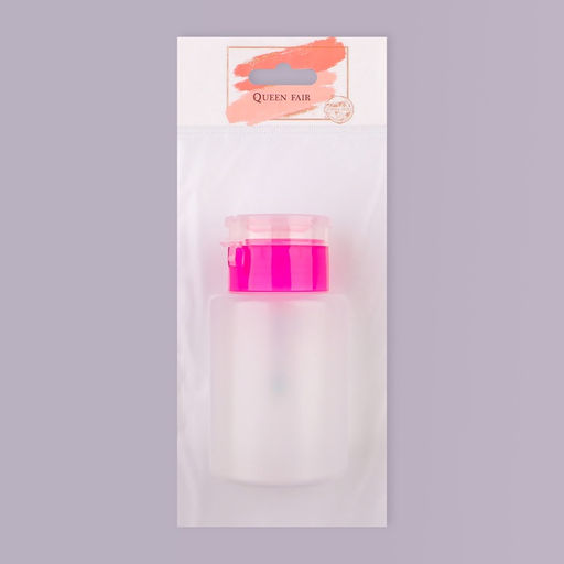 Флакон с помпой, 200 мл, розовый, прозрачный