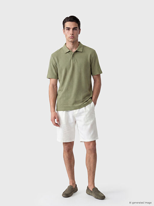 Polo Yaka Desenli Standart Fit Erkek Ti??rt - Waikiki фото 2