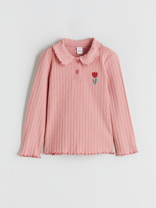 Polo Yaka ?i?ekli K?z ?ocuk Ti??rt ve Tayt