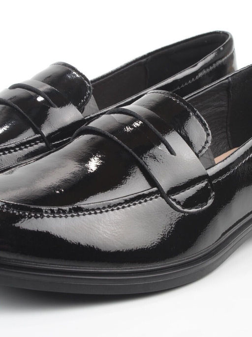 03-DCO142-2 BLACK Лоферы женские (натуральная кожа)