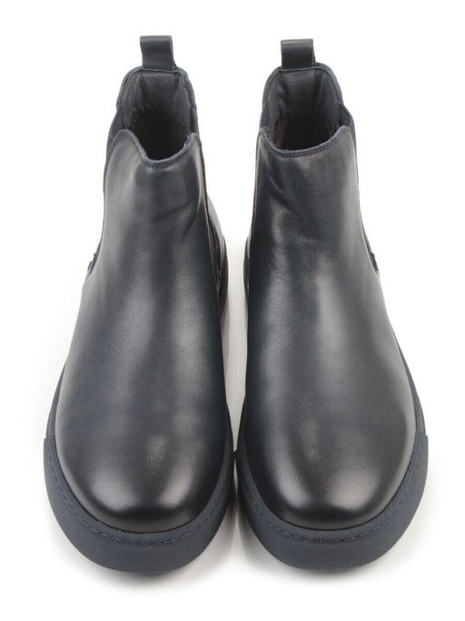 05-X30310A-7 DK. BLUE Ботинки демисезонные мужские (натуральная кожа, байка)