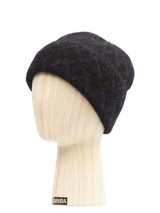 Шапка жен. шерсть+кид.мох LB-BR55031 black/navy - Labbra фото 4