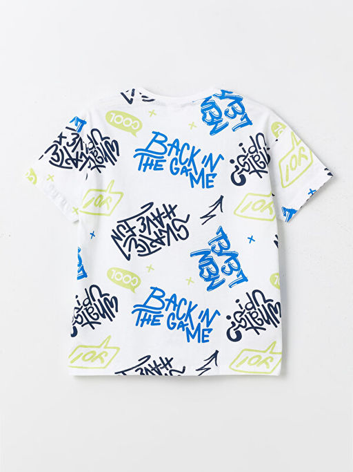 Bisiklet Yaka Bask?l? K?sa Kollu Erkek ?ocuk Pijama ?st - Waikiki фото 2