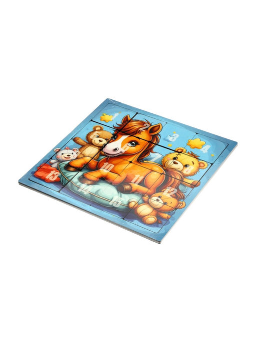 Настольная игра логическая «Пятнашки. Лошадка с игрушками», 22×22 см, головоломка