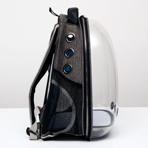 Рюкзак для переноски животных прозрачный, 31 х 28 х 42 см, голубой - Пижон фото 2