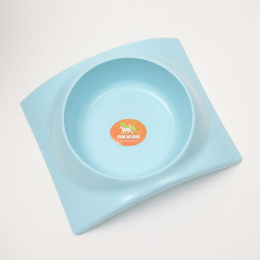 Миска пластиковая изогнутая 400 мл, 19,5 х 16,8 х 5 см, голубая - Пижон фото 2