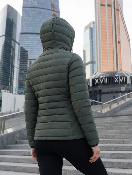 Куртка женская гибридная стёганая с капюшоном с графеновой подкладкой синего цвета 9622_1S - Valianly фото 40