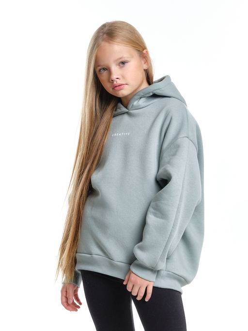 Худи для девочки оверсайз одежда подростковая с принтом 22-7317 мята - Mini maxi фото 5