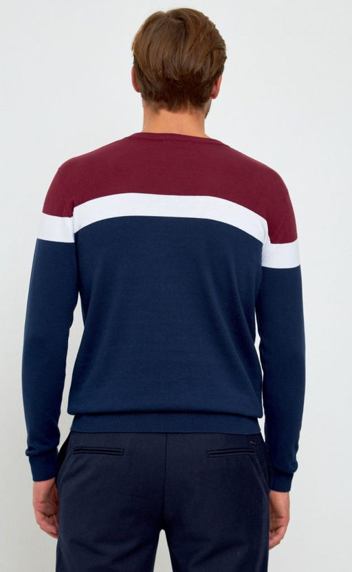 Джемпер мужской в полоску P321-15879 сине-бордовый - Primm фото 7