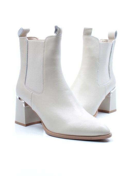 01-PCT161-2 BEIGE Ботинки Челси демисезонные женские (натуральная кожа, байка) - Фабричный китай фото 12