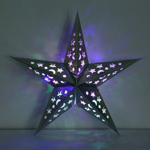 Новогоднее ёлочное украшение звезда с гирляндой «Космическое небо», 45×45 см, модель G-12