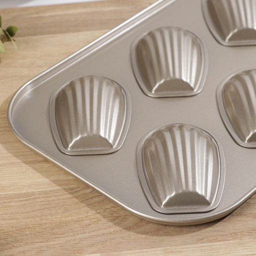 Форма для выпечки Голд, 26.5?18.5?2.5 см, 6 ячеек, антипригарное покрытие, золотистая - Simaland фото 3