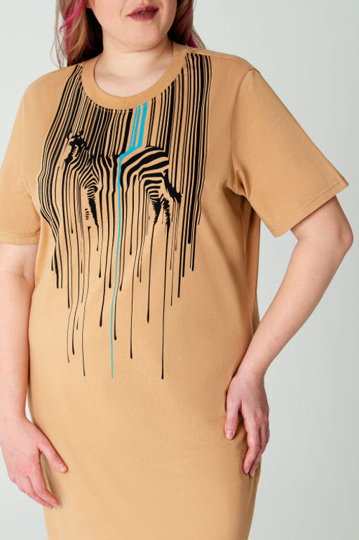 Арт. 4155 Туника женская 52-60 (5 шт) Цвет:бежевый - Калинка фото 3