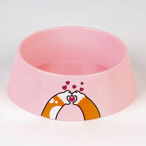 Цена за 2 шт. Миска пластиковая «Сердце», розовая, 300 мл