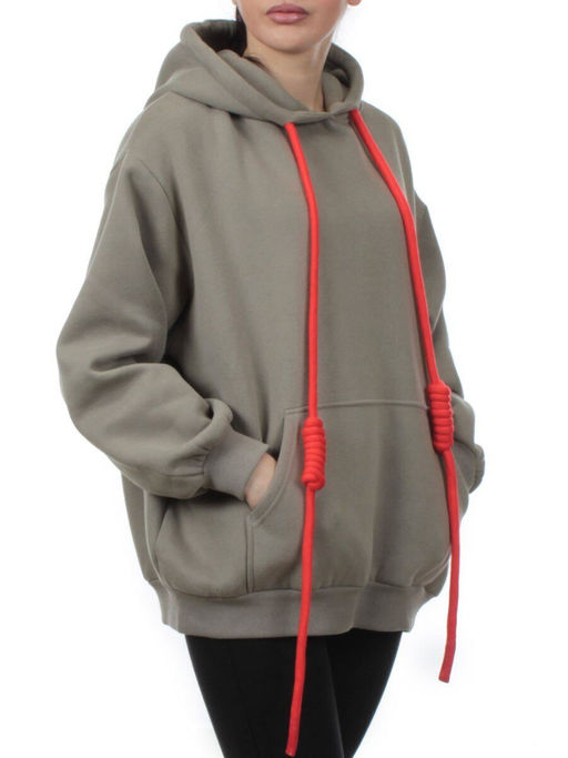 2226 GRAY GREEN Толстовка женская (85% хлопок, 10% полиэстер, 5% спандекс) - Fashion фото 2