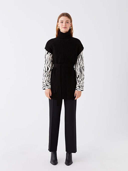 Bal?k?? Yaka D?z Oversize Kad?n Triko S?veter