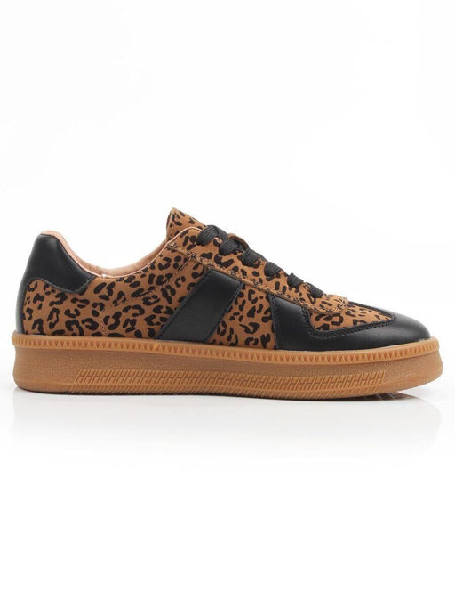03-YH503-1 BLACK/LEOPARD Кроссовки женские (натуральная кожа, натуральная замша) - Фабричный китай фото 6