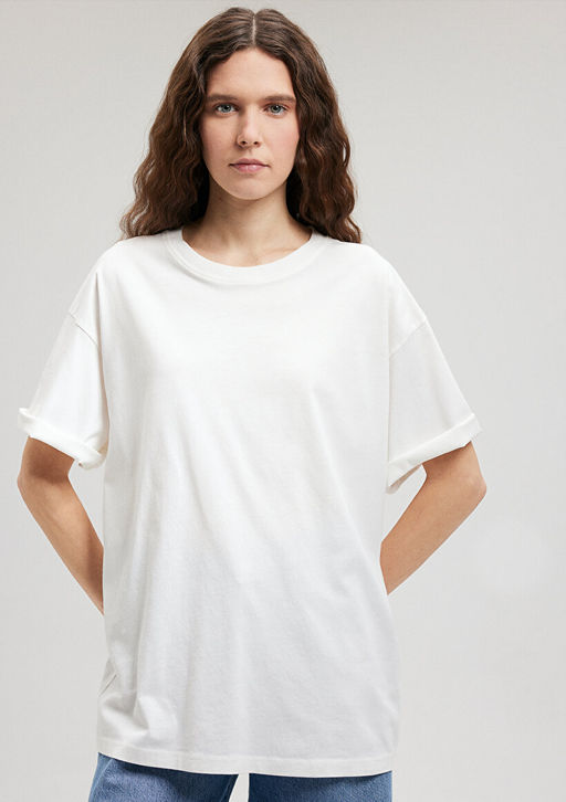 Ekru Basic Tisort - Mavi фото 2