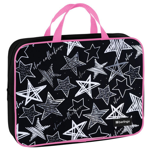 Папка на молнии с ручками А4 Berlingo "Glossy stars" 350*265*80мм (BR-FB-0402) текстиль