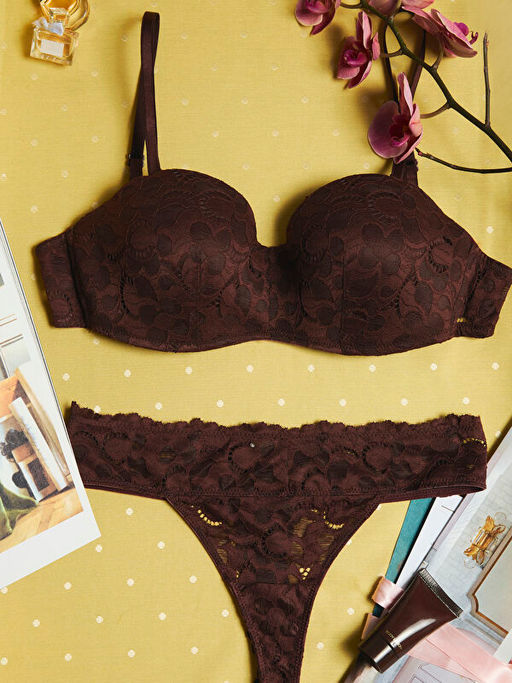 Balenli Dolgusuz Dantelli Straplez S?tyen