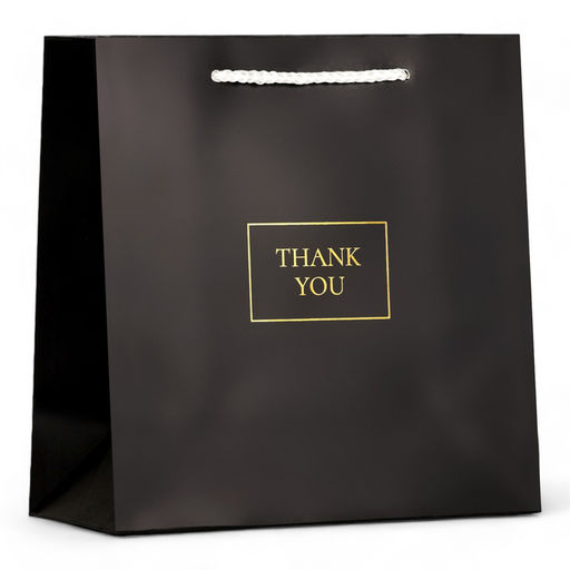 Пакет подарочный крафт THANK YOU, фольгированный 22.5×23×10 см