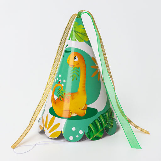 Цена за 6 шт. Колпак праздничный бумажный Дино - Страна карнавалия фото 2