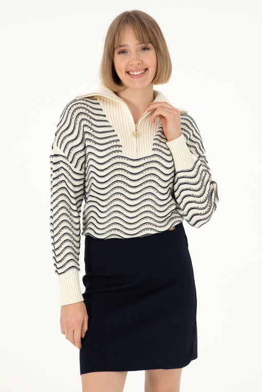 Женский кремовый свитер с v-образным вырезом Неожиданная скидка в корзине - U.s. polo assn фото 3