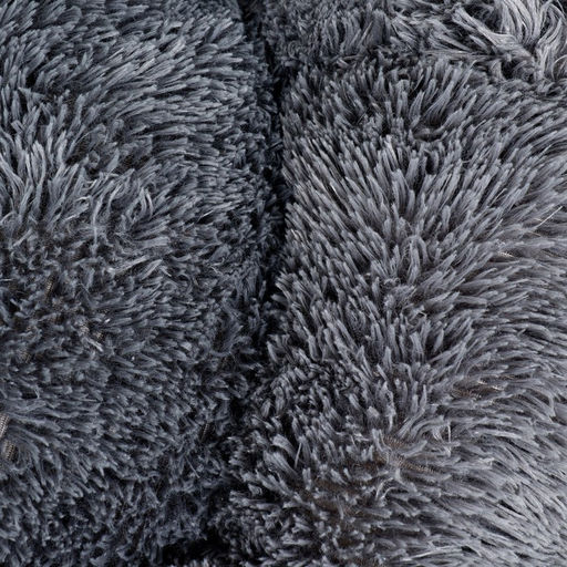 Лежанка для собак и кошек, длинный мех, 80 х 80 х 25 см, серая - Пижон фото 4