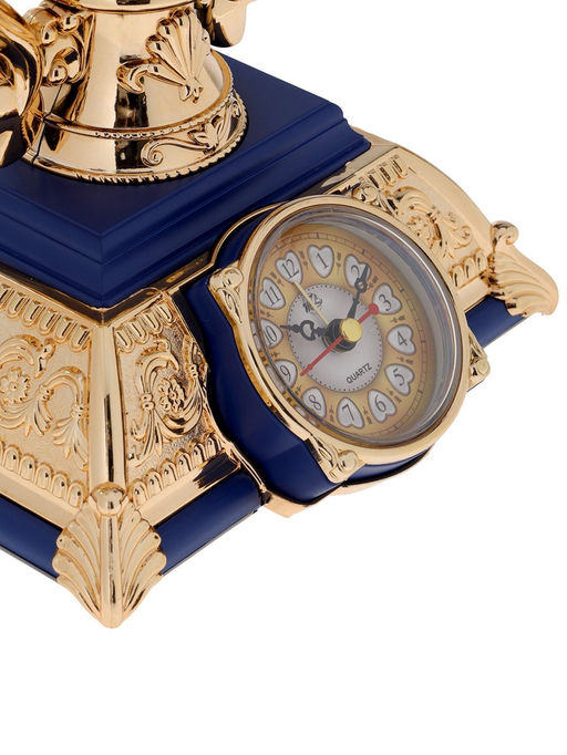 Часы-светильник "Ретро телефон", синий, с будильником, 28.5 х 18 х 18 см