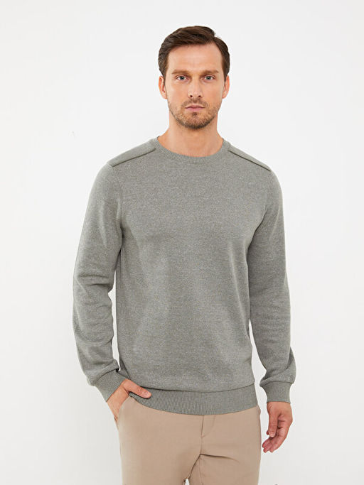 Bisiklet Yaka Uzun Kollu Erkek Sweatshirt