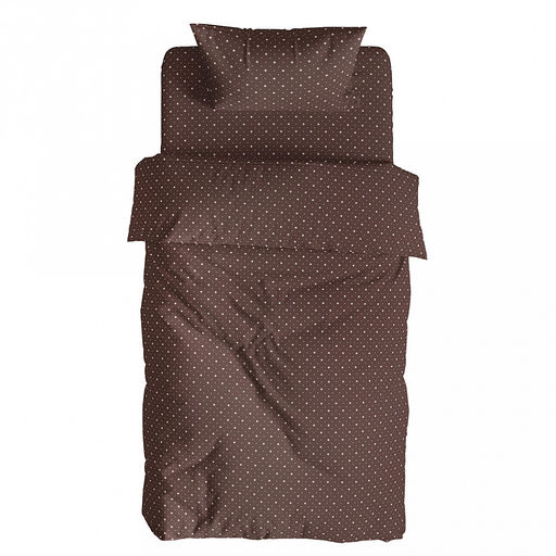 Постельное белье, комплект 1,5 спальный "Корсика" коричневый, 3 предмета: пододеяльник 145х215см, простыня 150х215см, 1 наволочка 50х70см с клапаном-запахом, бязь "Комфорт" 121г/м2, хлопок 100%, упаковка "эконом" ПВХ 32х41х2,5см, "Домашняя мода" (Рос