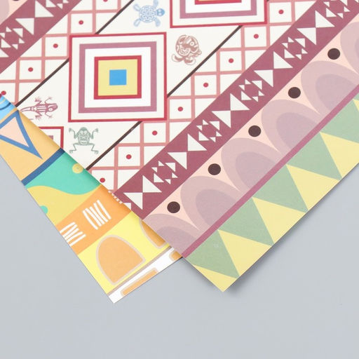 Цена за 10 шт. Бумага для скрапбукинга двусторонняя «Этника», плотность 180 г, 15.5×17 см