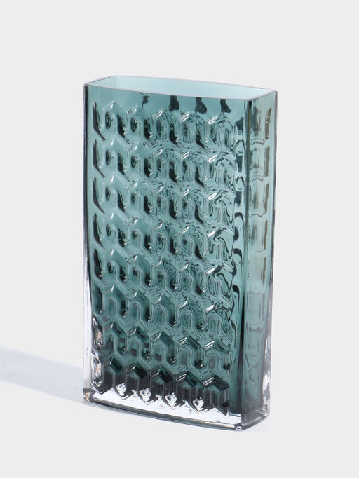 Ваза стекло настольная "Грэйем" 24х14 см, зелёный