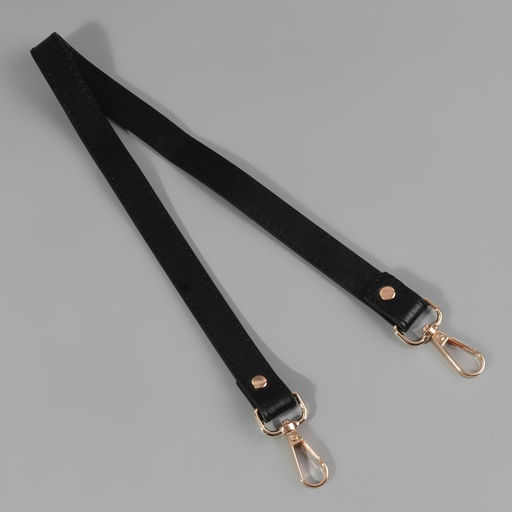 Ручка для сумки, с карабинами, 60 1 см 2 см, цвет чёрный - Арт узор фото 2