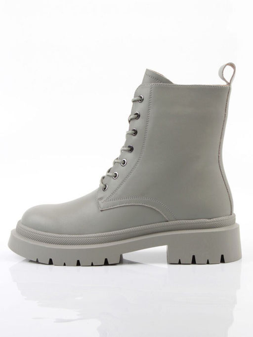 04-PAS70-3Z GRAY/GREEN Ботинки зимние женские (натуральная кожа, 100% шерсть)