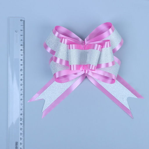 Цена за 10 шт. Бант-бабочка №5 Фактурная полоса, розовый - Simaland фото 2