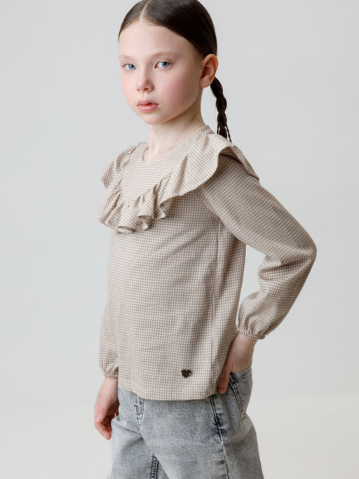 КР 302177/бежевый,гусиная лапка к625, блузка